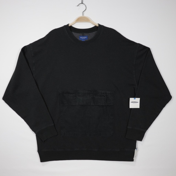 Arizona Jean Co‎ Men's Crew Neck Long Sleeve Pullover Sweatshirt Black Size M - Picture 1 of 8